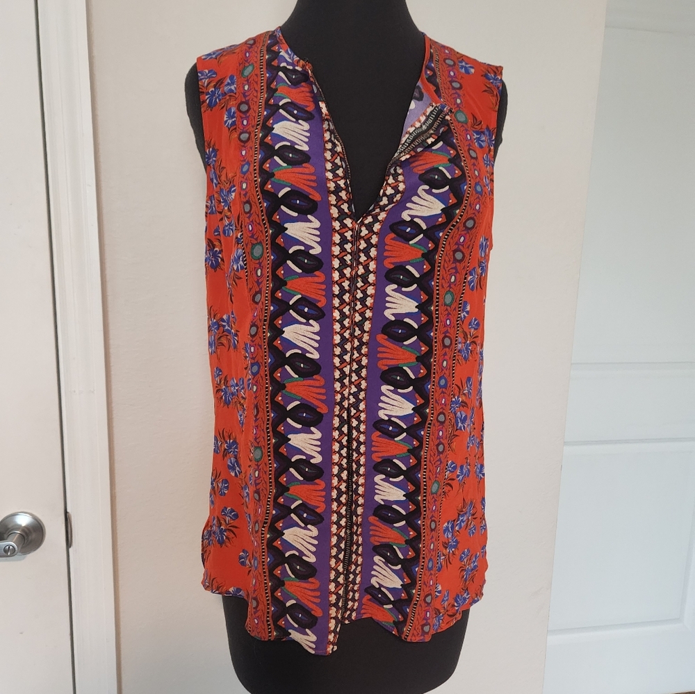 Kobi Halperin Women's Sleeveless Patterned Top - Orange